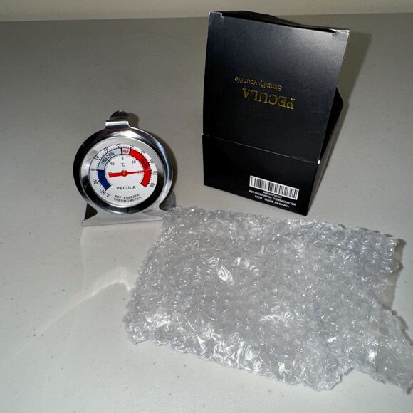 Refrigerator Freezer Temp Gauge Thermometer Large Dial Stainless Steel - Picture 3 of 9